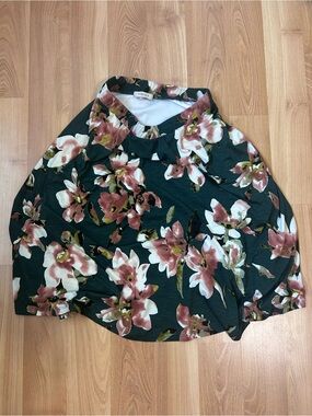 Green Floral Circle Skirt